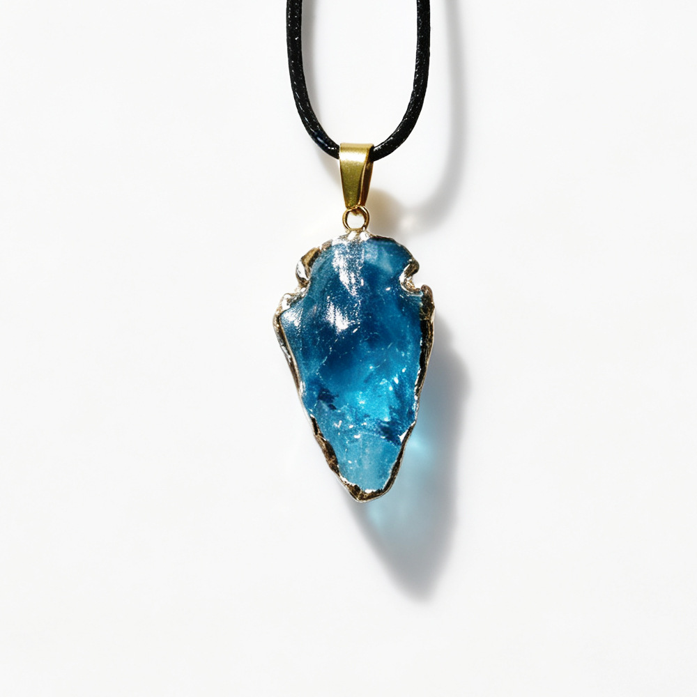 Sky Blue Trimmed Arrow Pendant