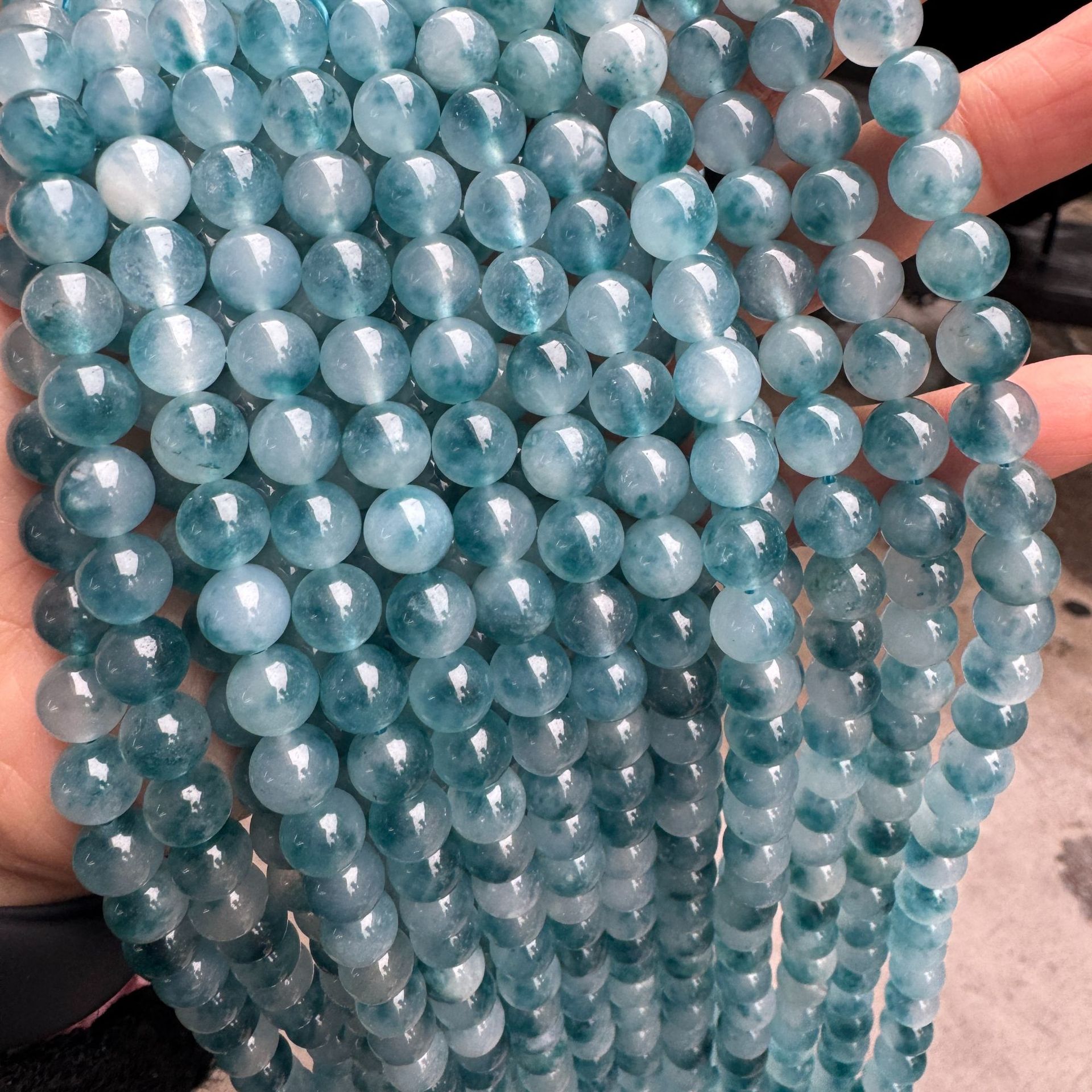 Ink blue chalcedony loose beads