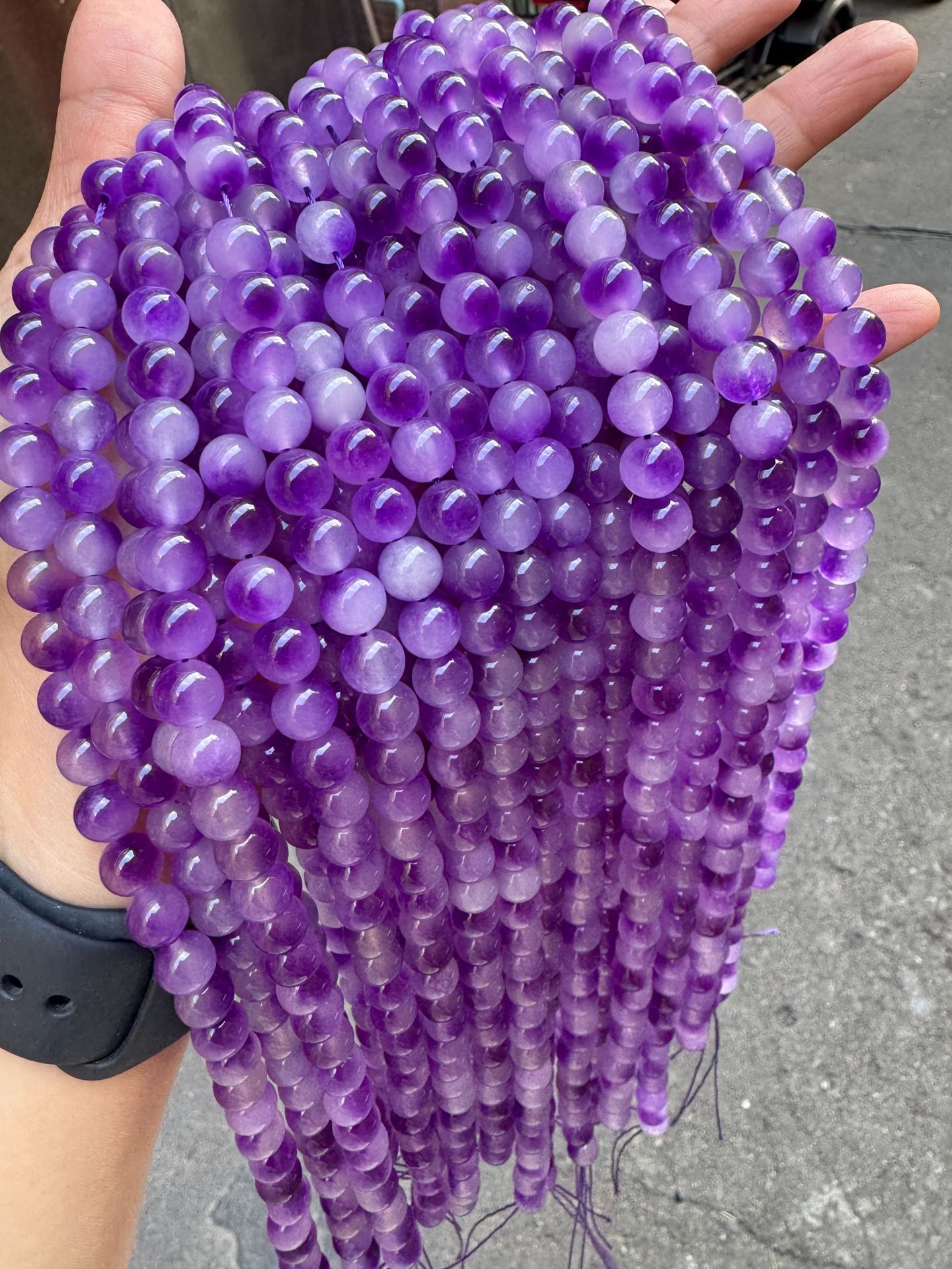 Purple floating flower chalcedony