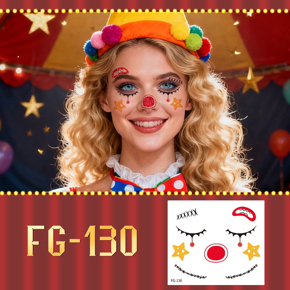 FG-130 (Glitter Clown Tattoo Sticker)