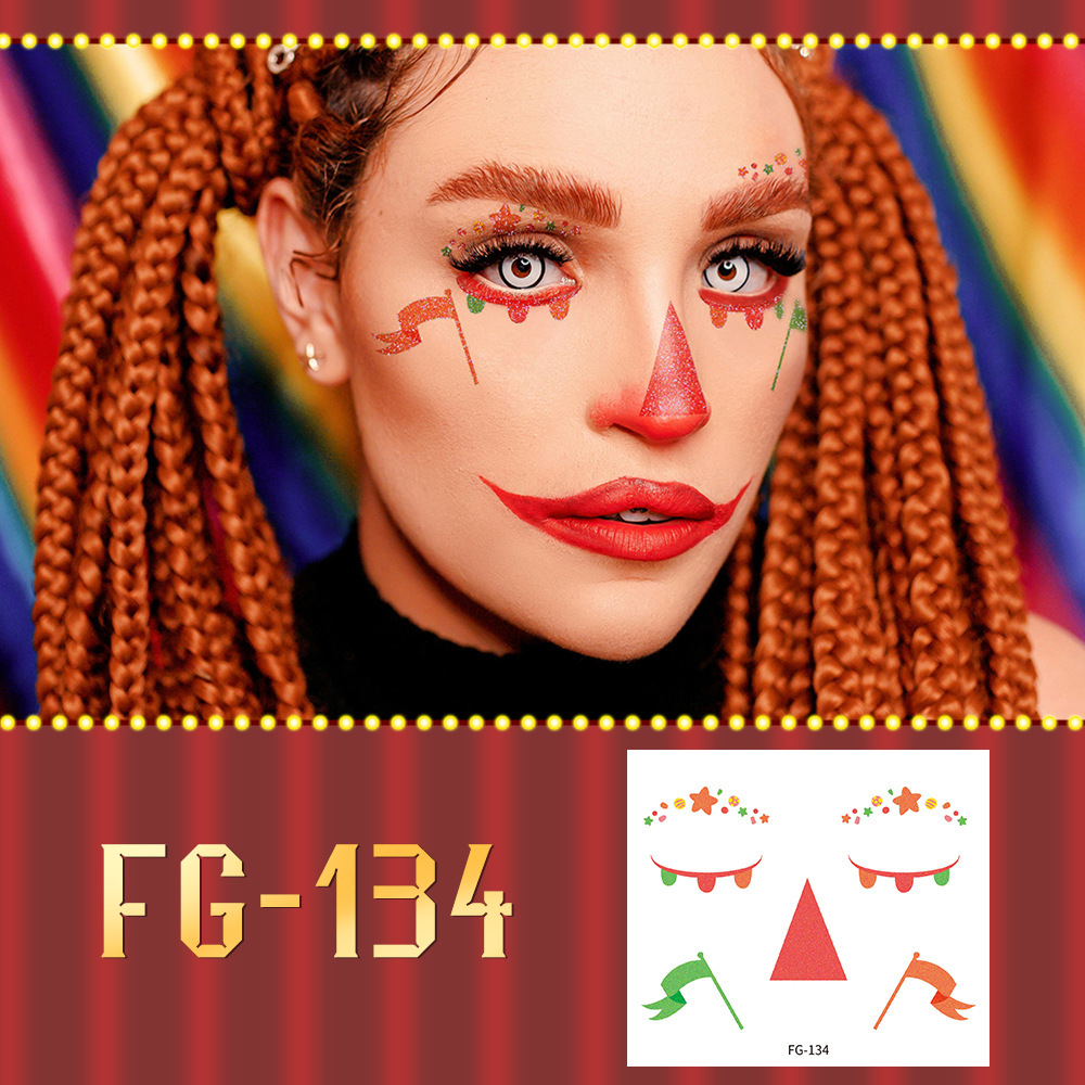 FG-134 (Glitter Clown Tattoo Sticker)