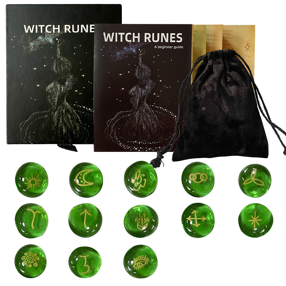 Green-glazed inscription set (13 pieces + instruction manual + storage bag + push-pull storage box)
