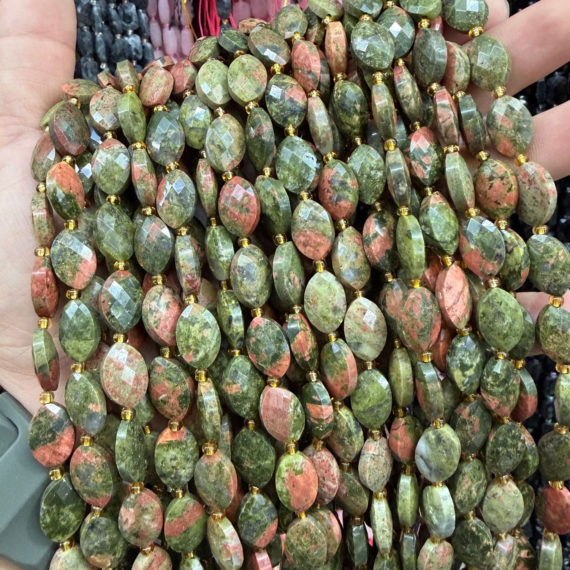 Floral green stone