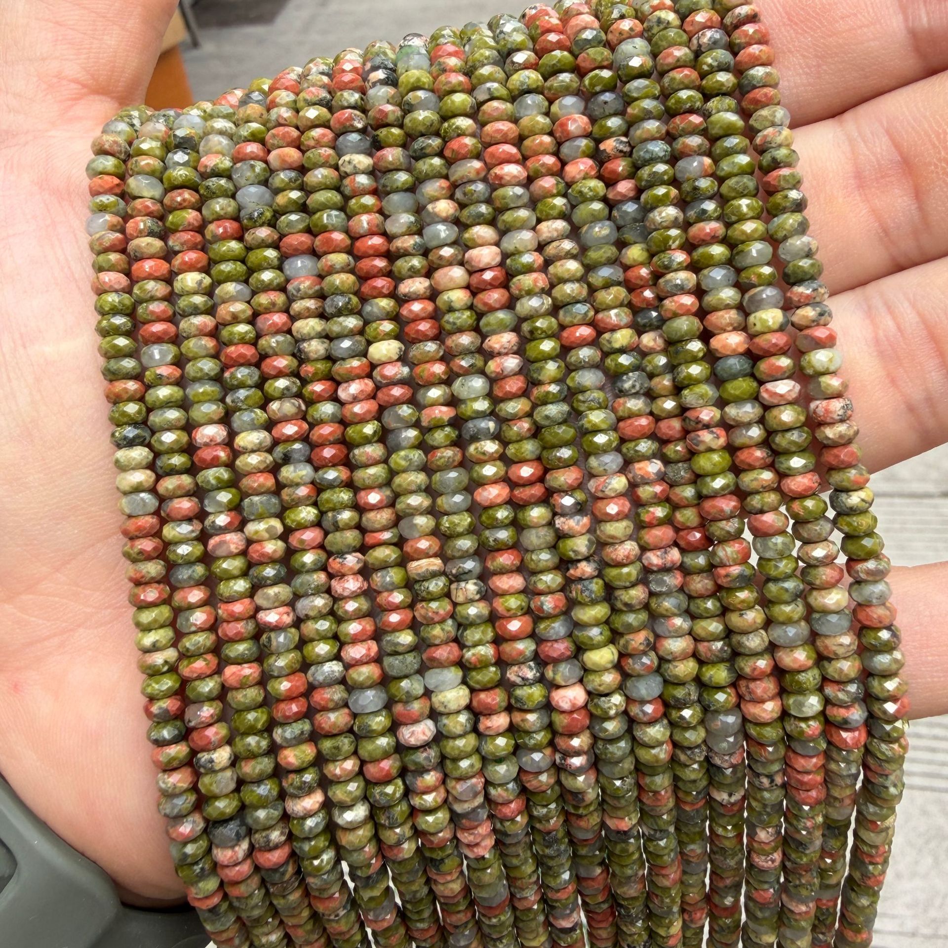 Floral green stone