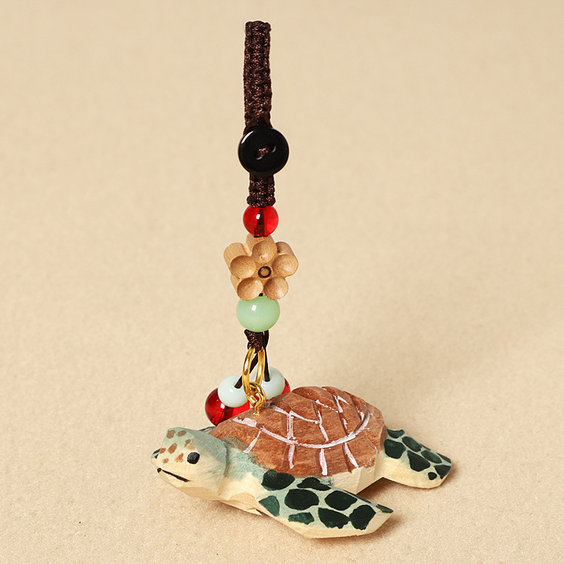 Wood carving little turtle-peach wood plum blossom style