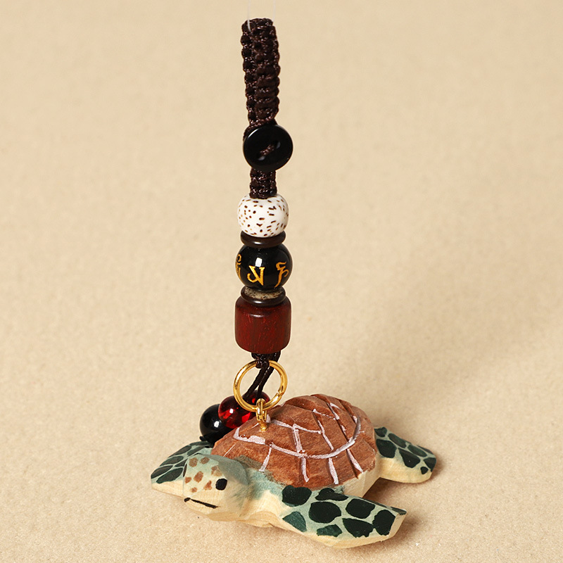 Wood carving little turtle-six-character mantra
