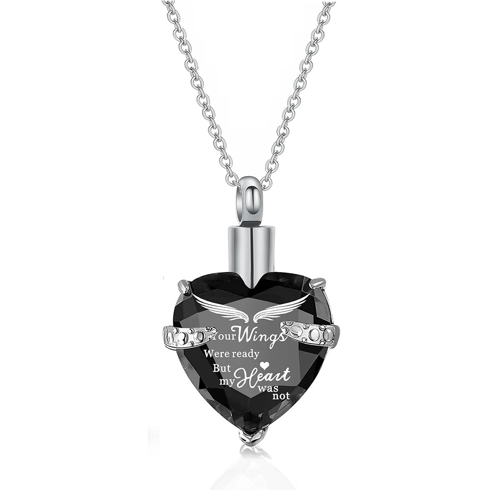 Black heart shaped stone pendant