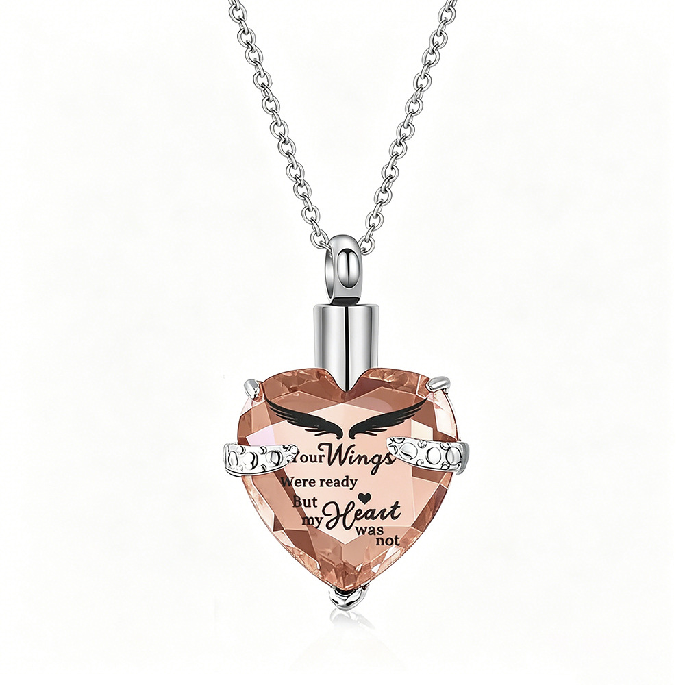 Rose gold heart stone pendant