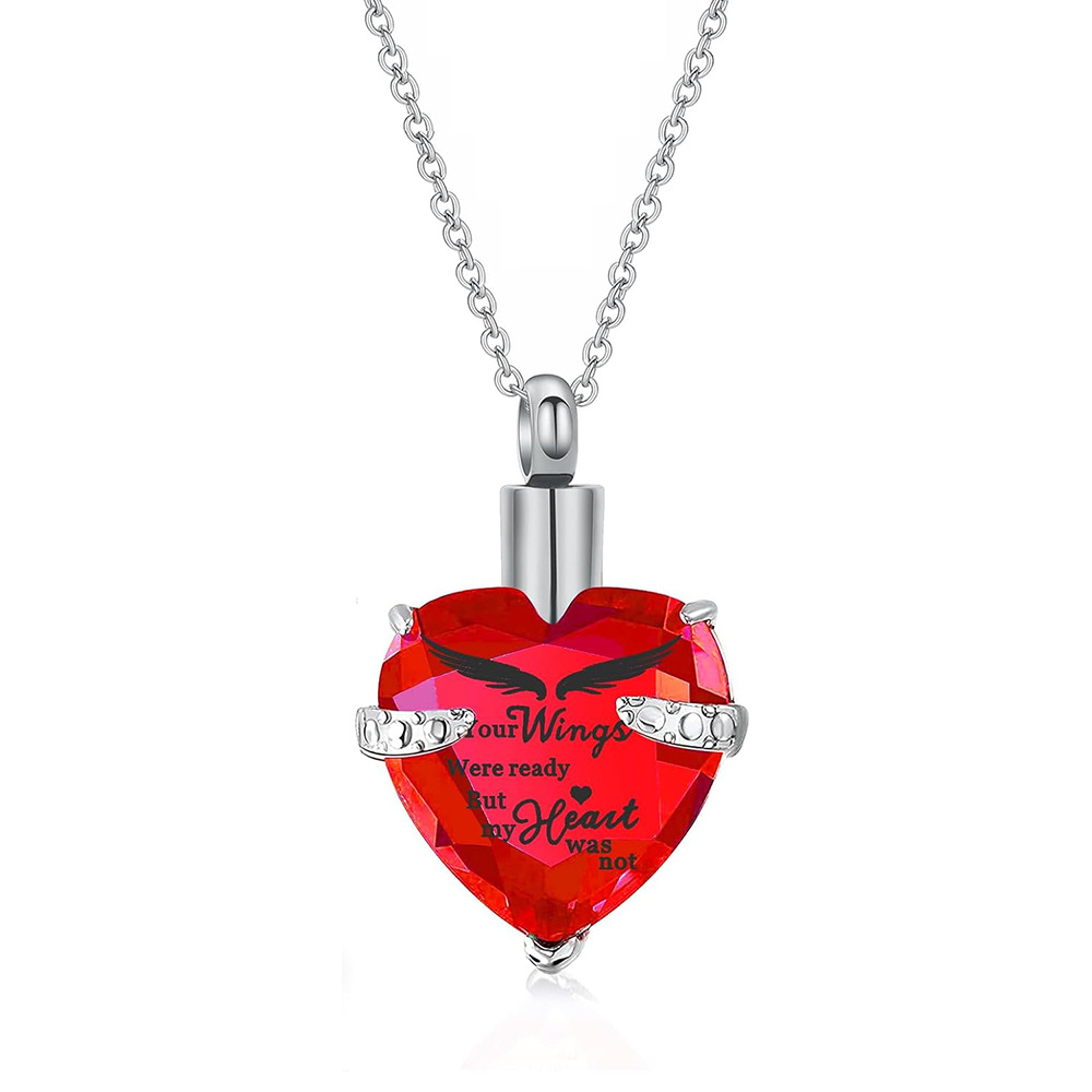 Red heart shaped stone pendant