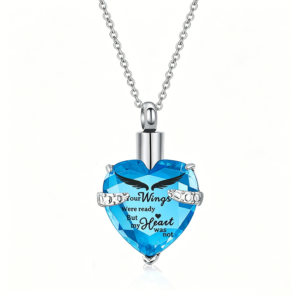 Sky blue heart shaped stone pendant