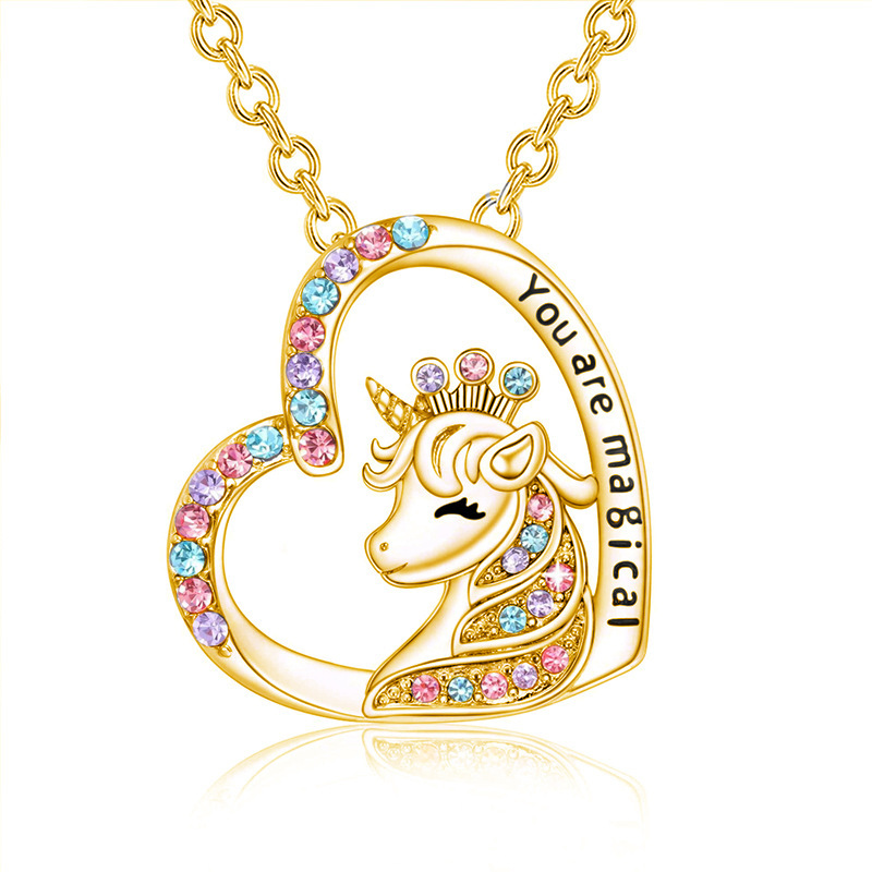 Women's crown unicorn gold45cm