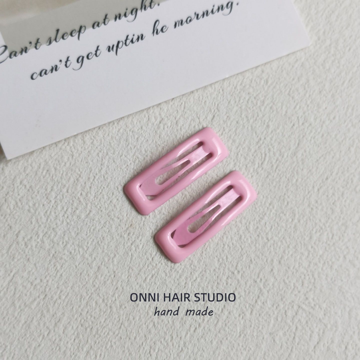 Square snap hair clip - light pink - 1 piece