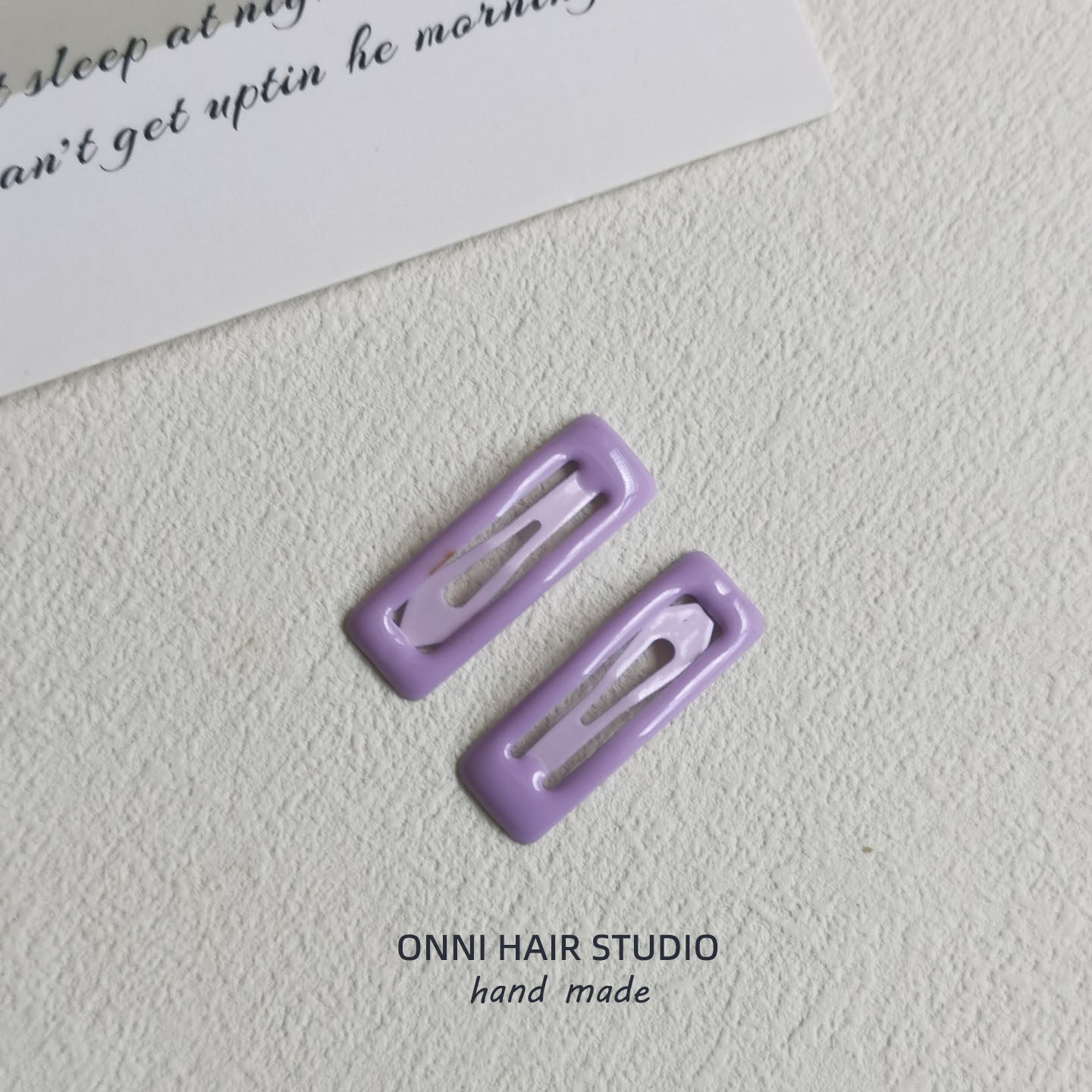 Square snap hair clip - purple - single