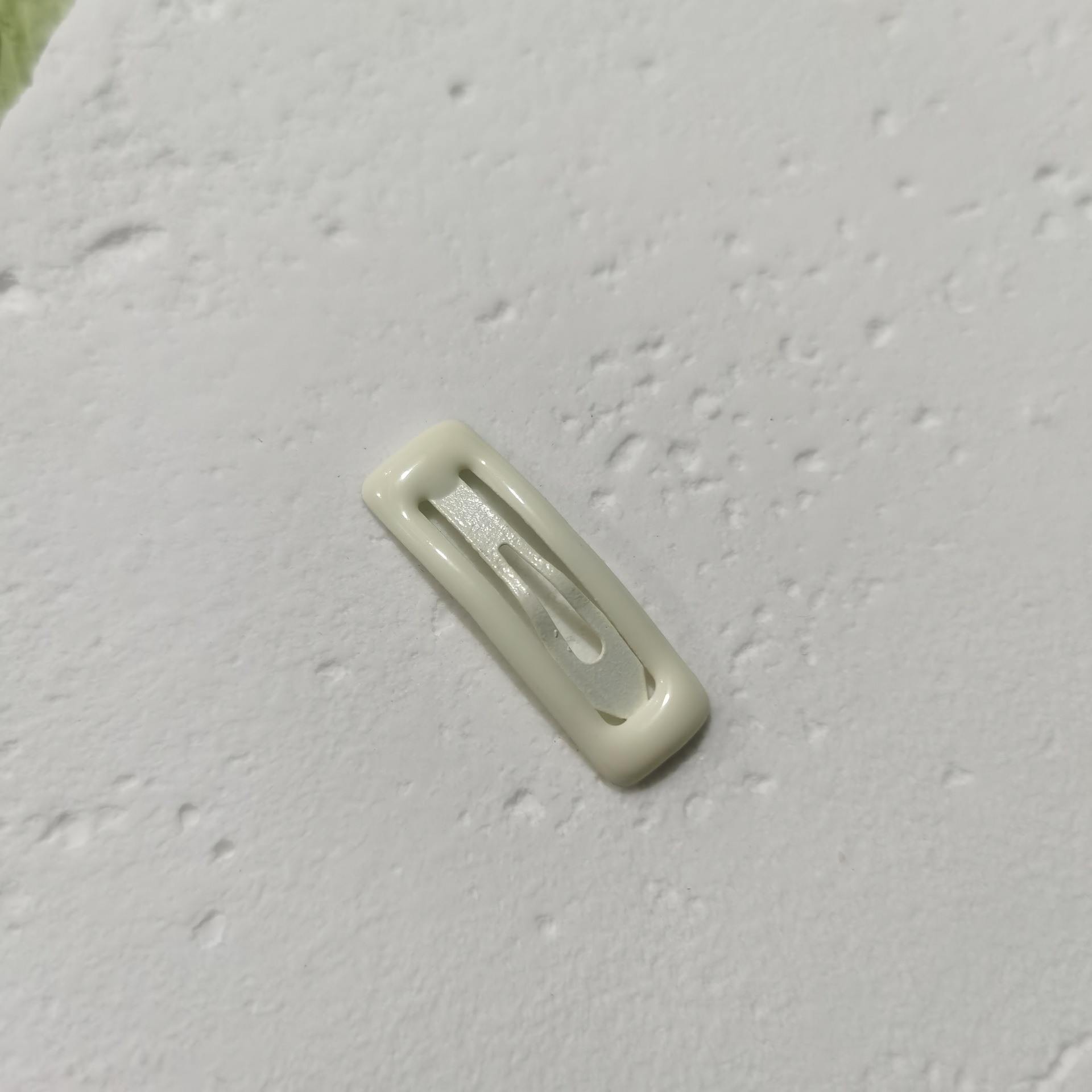 Square snap hair clip - beige - 1 piece