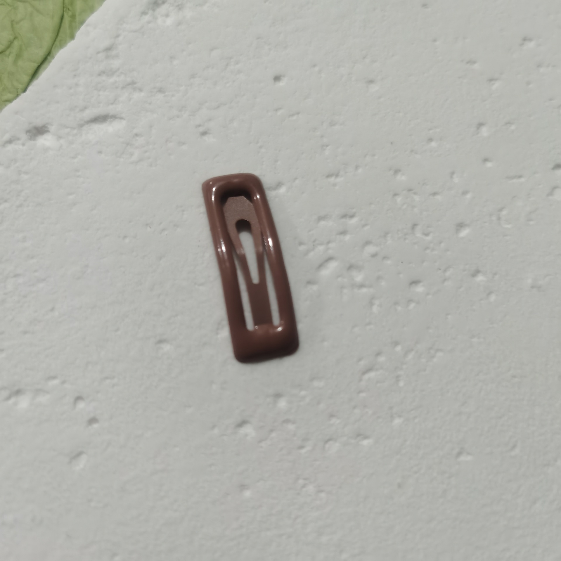 Square snap hair clip - brown - 1 piece