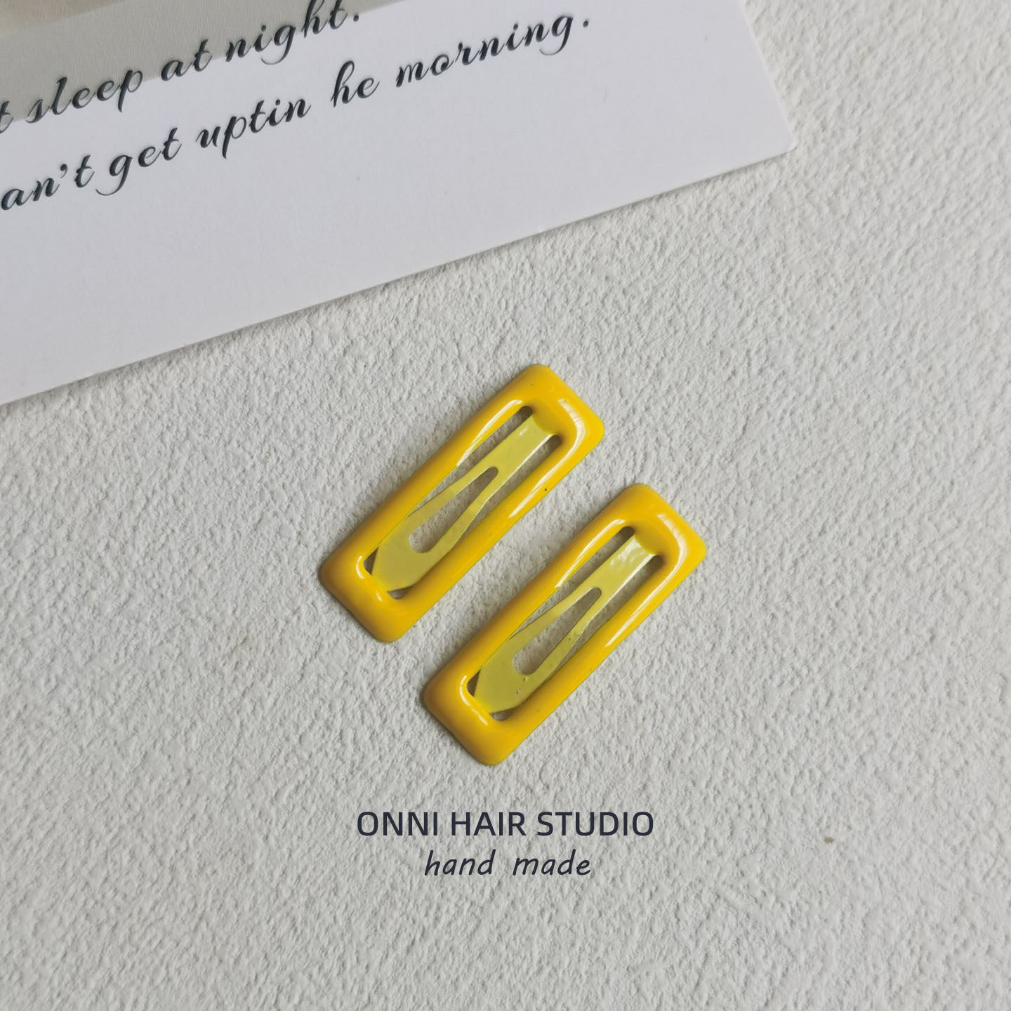 Square snap hair clip - yellow - 1 piece