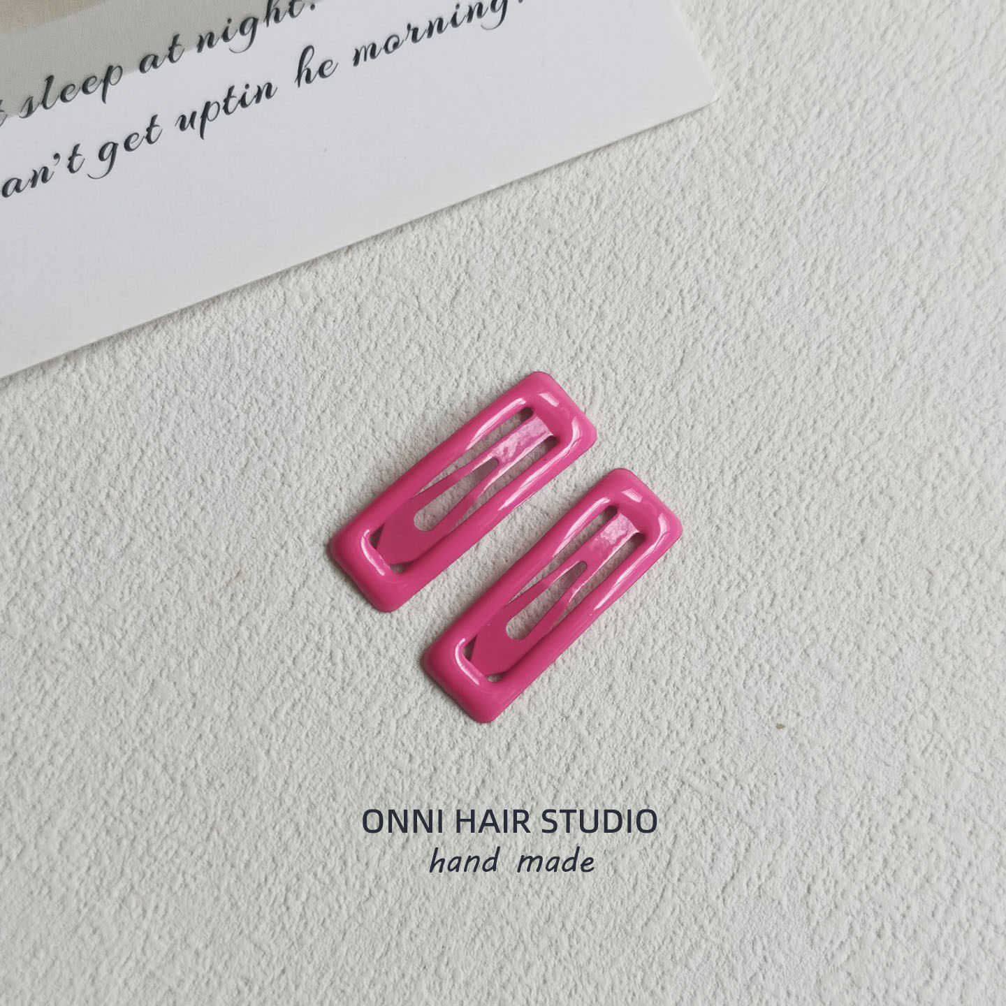 Square snap hair clip - rose red - 1 piece