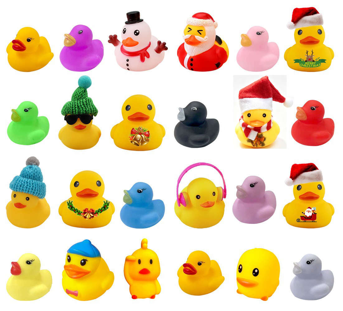 Christmas rubber duck advent calendar--upgraded 24 ducks color box packaging (green box)