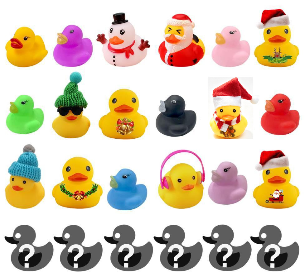 Christmas rubber duck advent calendar -18 ducks A color box packaging