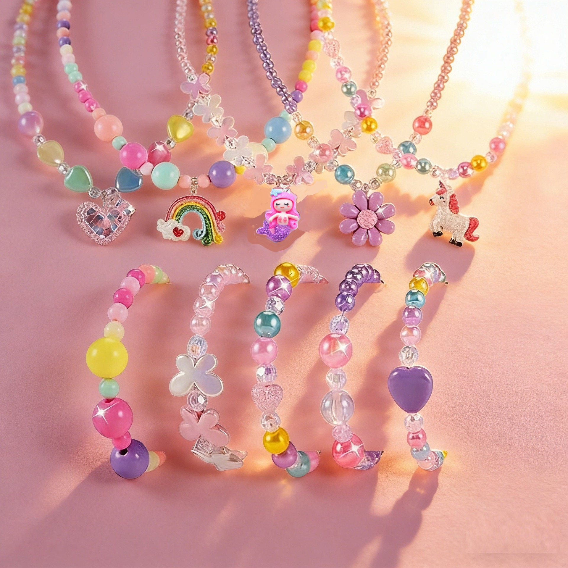 5 sets of bracelets and necklaces