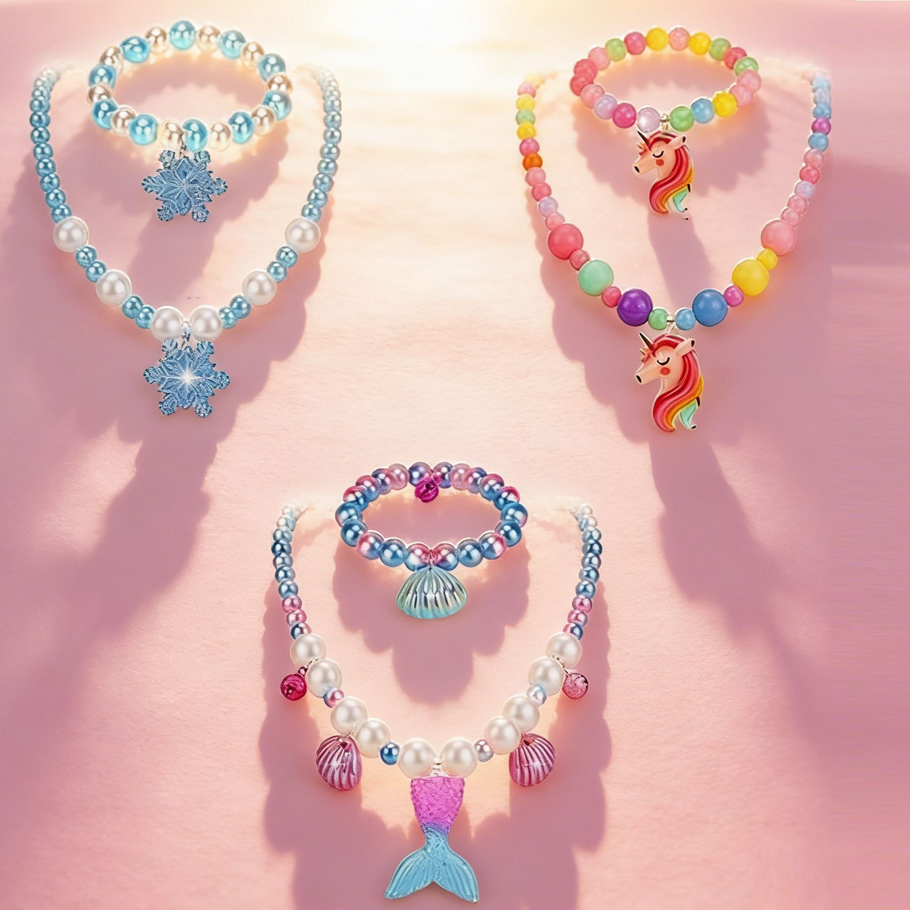 3 piece bracelet necklace set