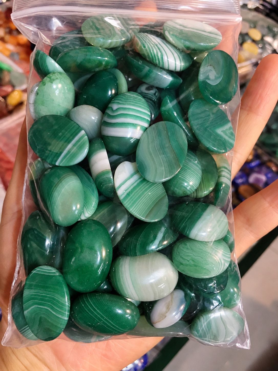 Green striped agate