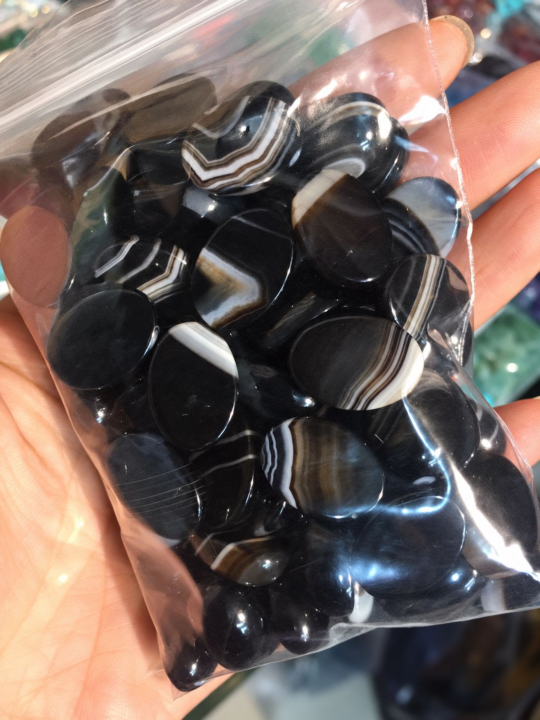 Black striped agate