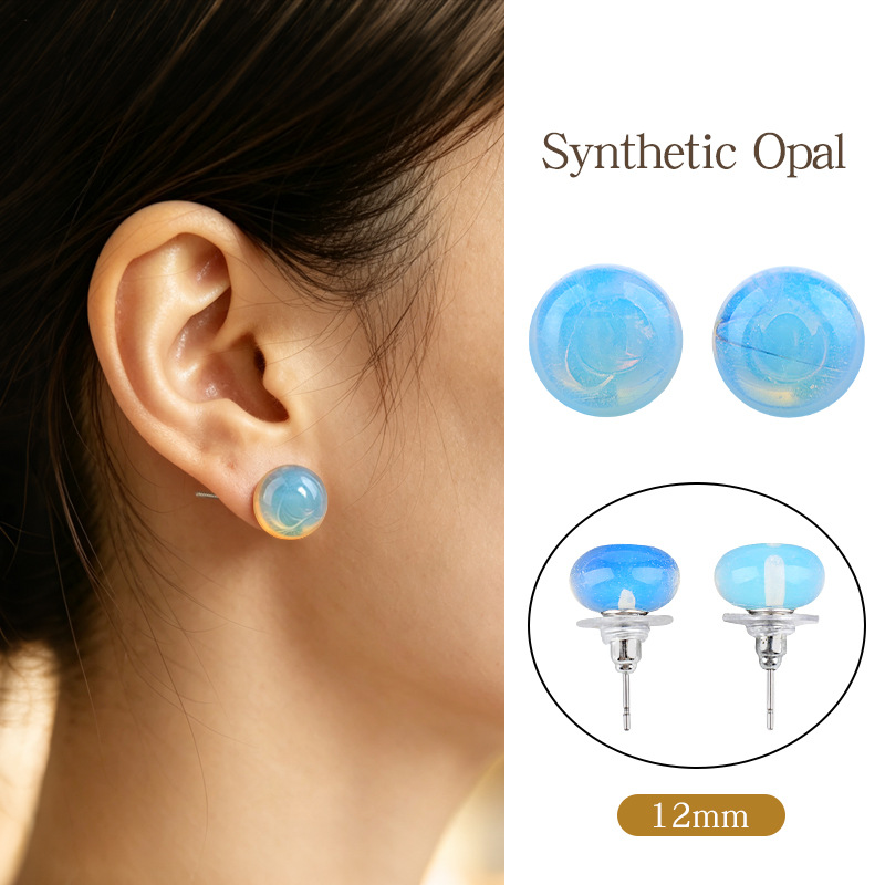 Artificial opal earrings