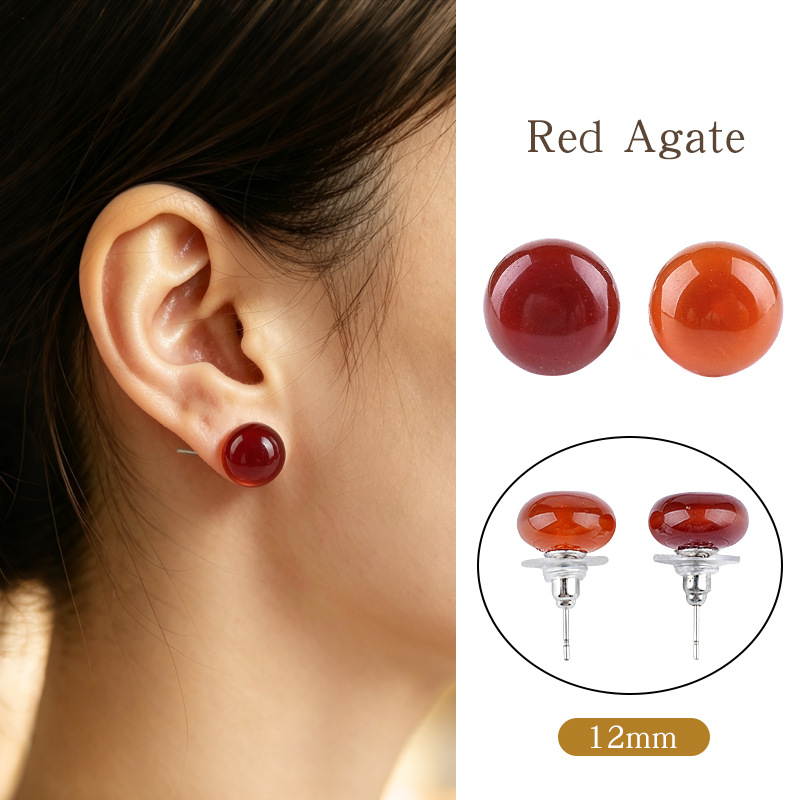 Red agate earrings