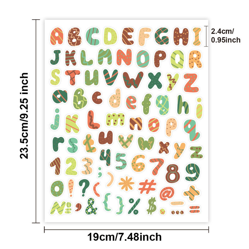 Alphabet stripe sheets, 10 sheets per pack; 19*23.5cm