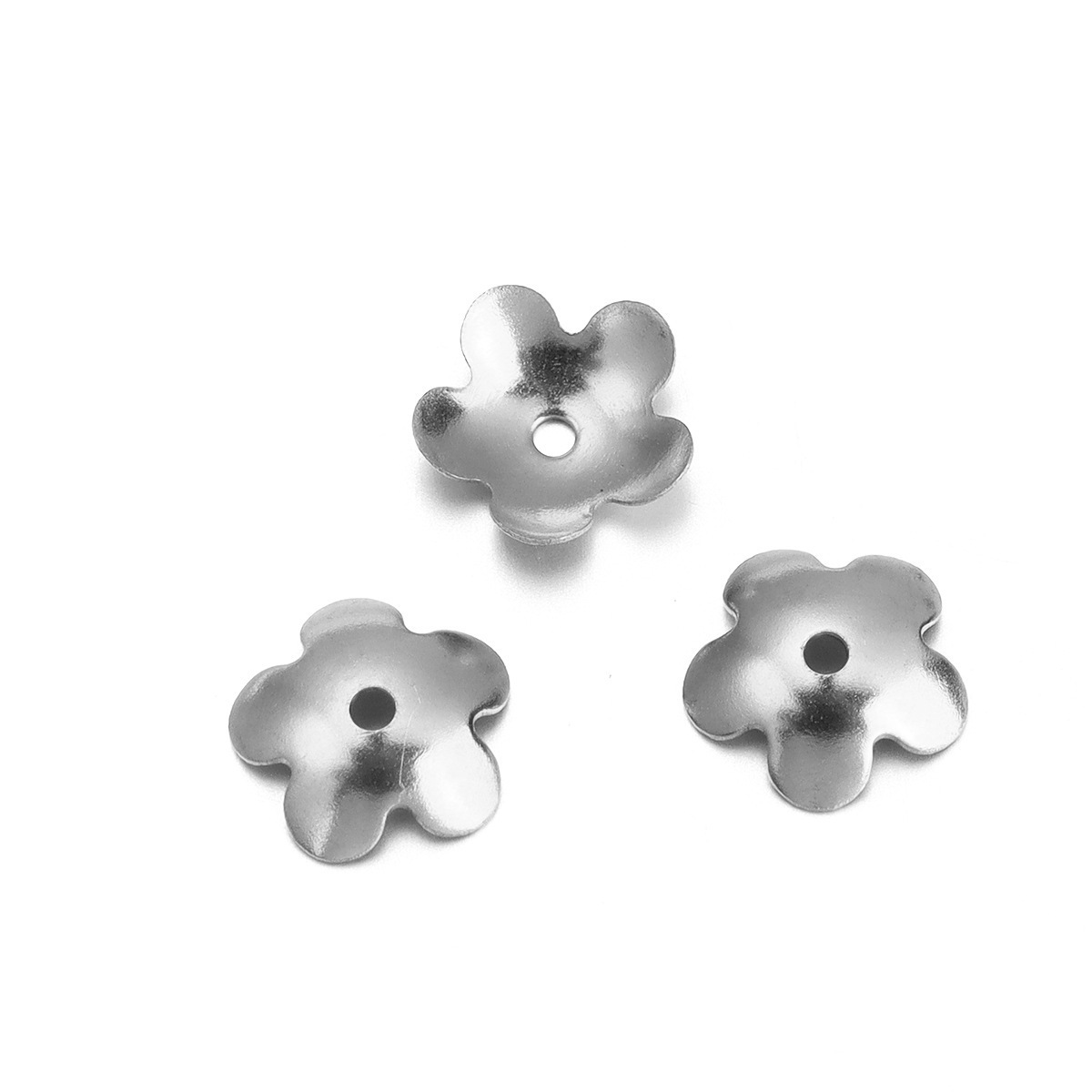 Pentagonal flower steel color 8mm