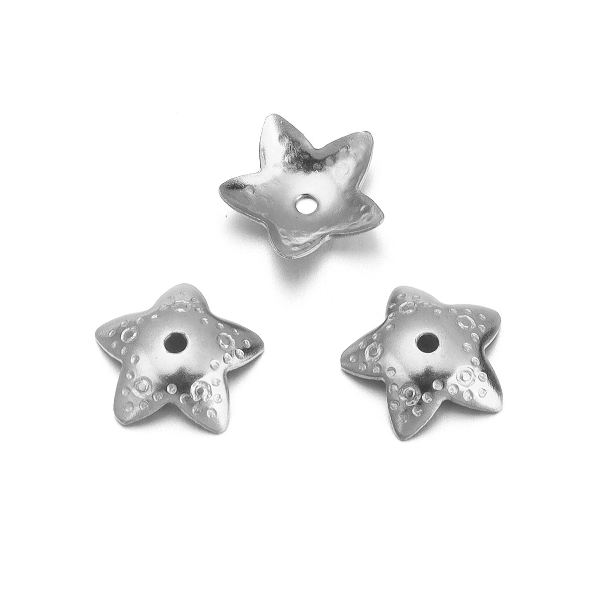 Five-pointed star, steel color, 7mm