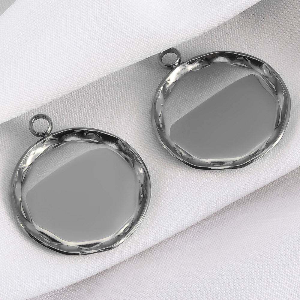 Steel color round-22.5x26.5mm