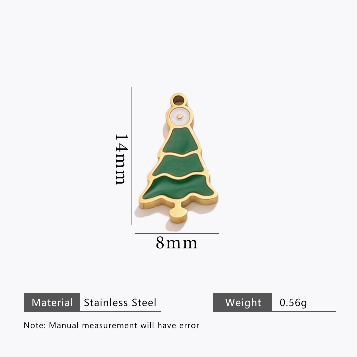 Christmas oil drop cut pendant-gold d