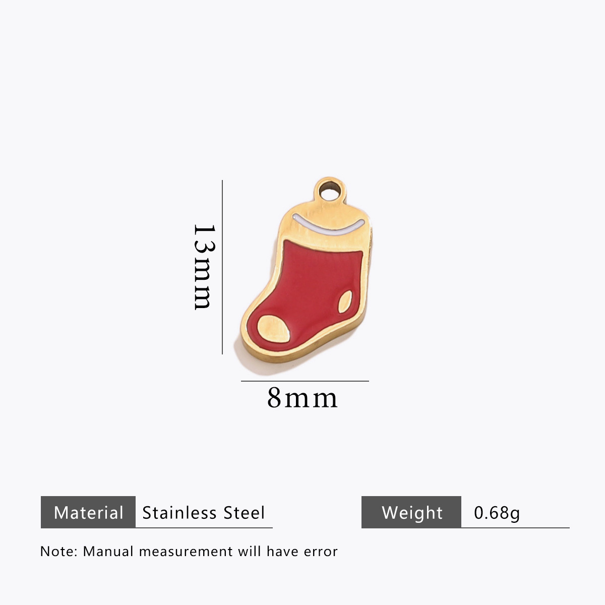 Christmas oil drop cut pendant-gold h