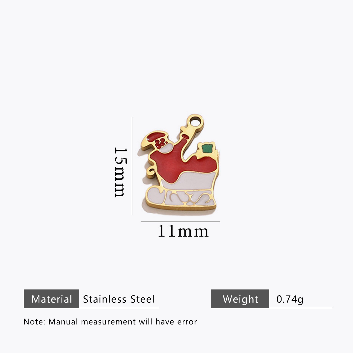 Christmas oil drop cut pendant-gold t