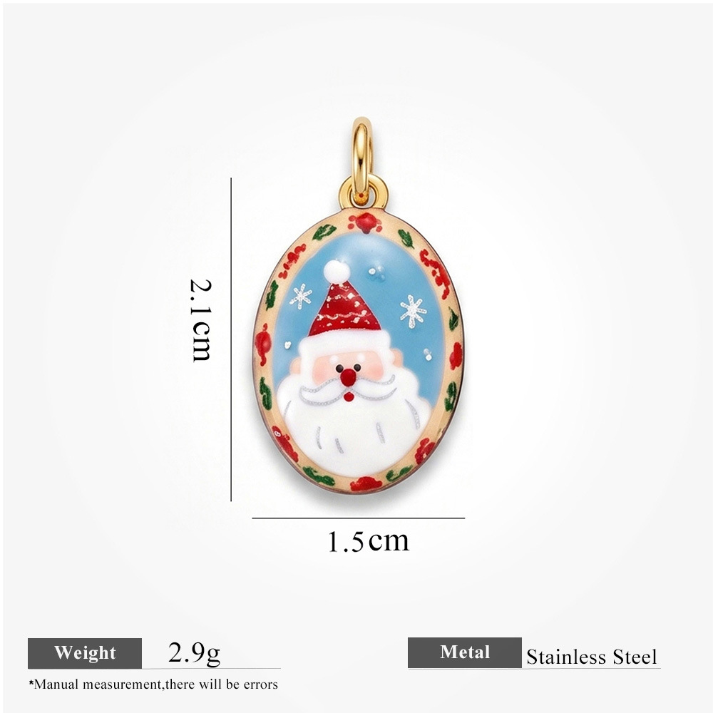 Oval Santa Claus Pendant