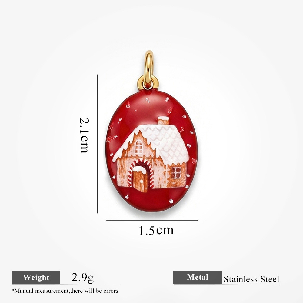 Oval red house pendant