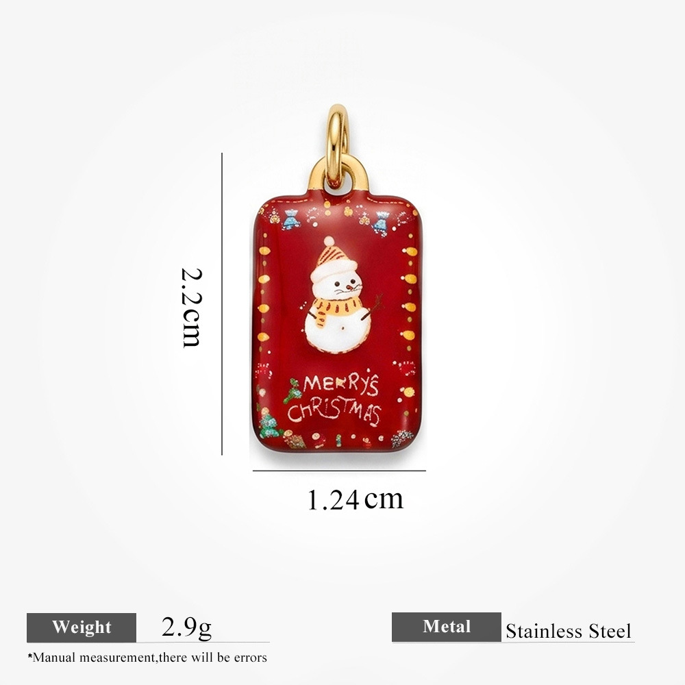 Rectangular snowman pendant