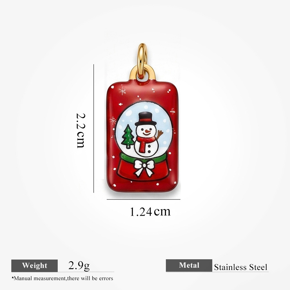 Rectangular snowman ball pendant
