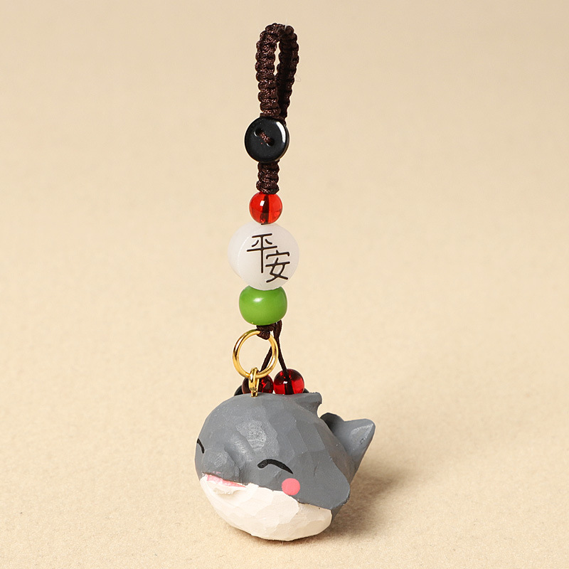 Wood carving gray dolphin-safe model