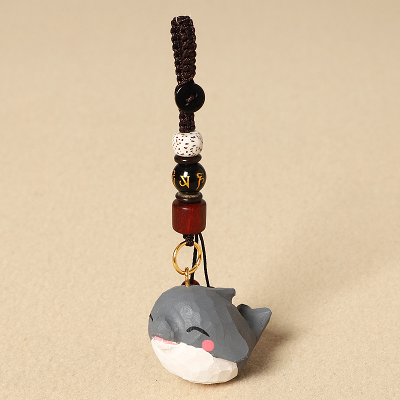 Wood carving gray dolphin-six-character mantra