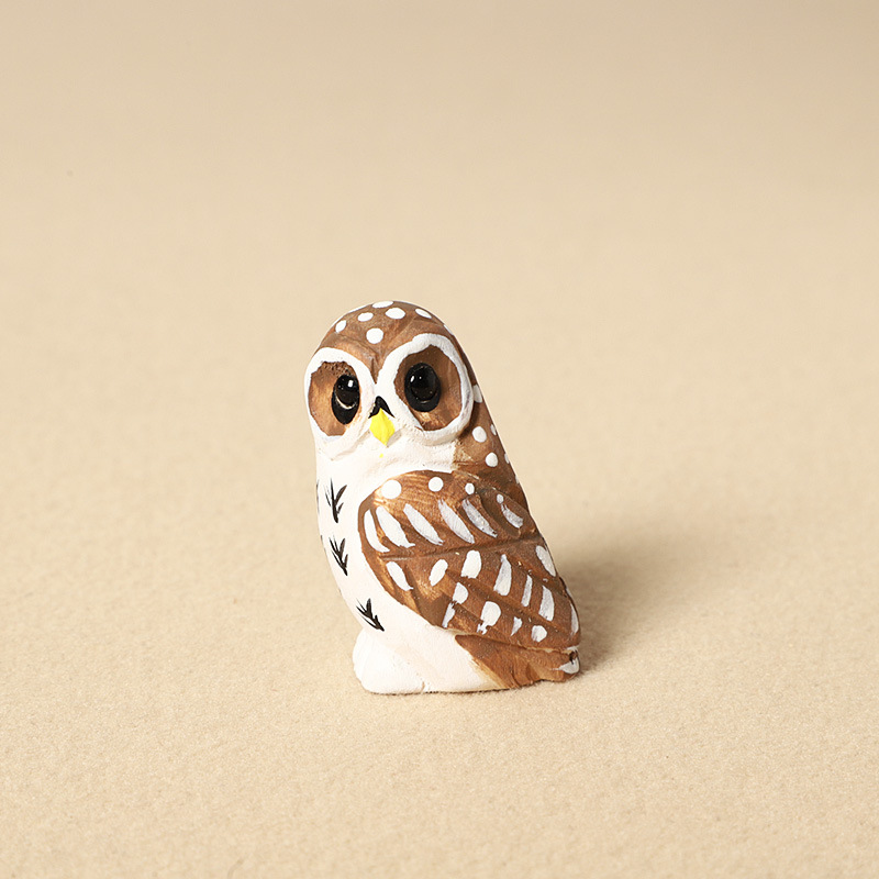 Wood carving owl-individual ornament