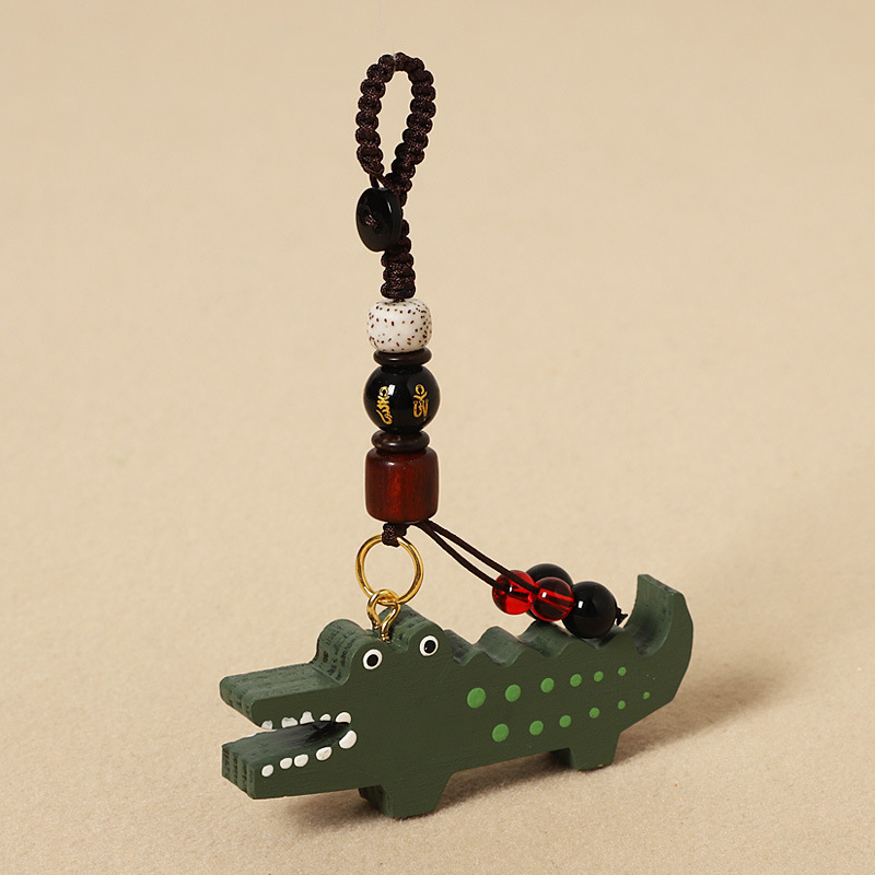 Wood carving small crocodile-six-character mantra