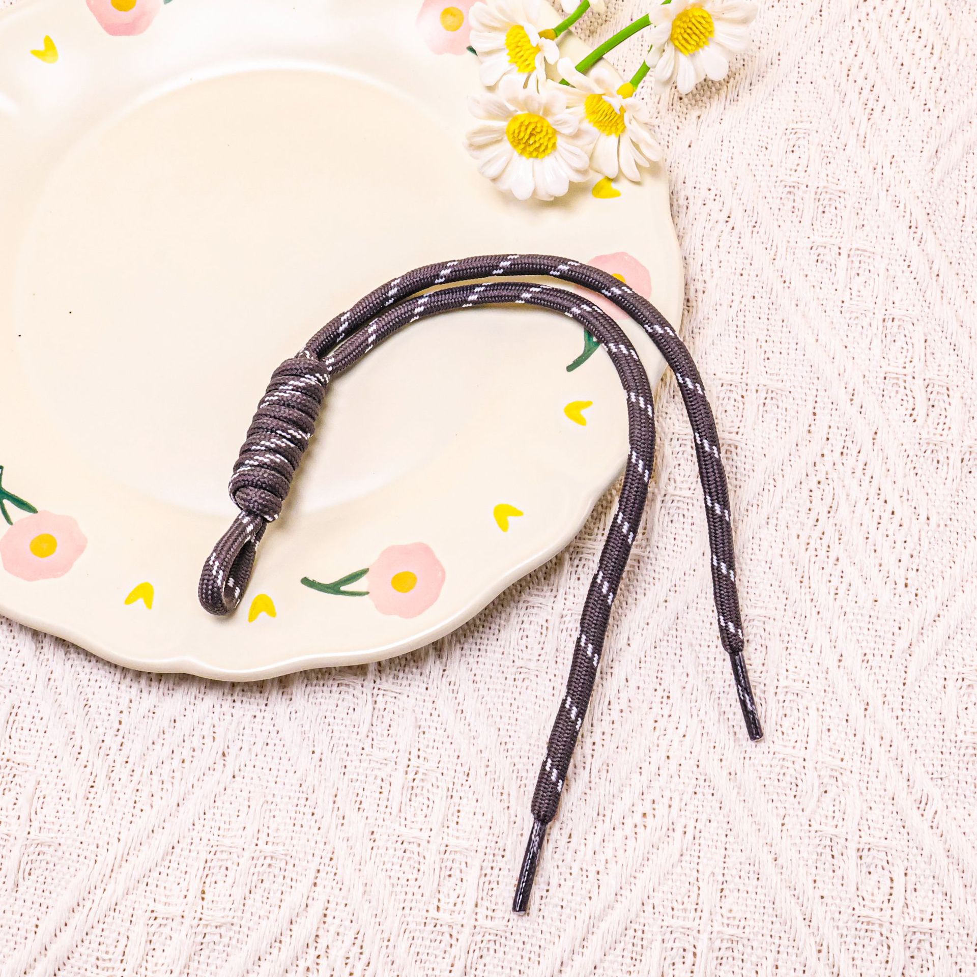 [Dark Gray] Colored Lace Double-Strand Cord
