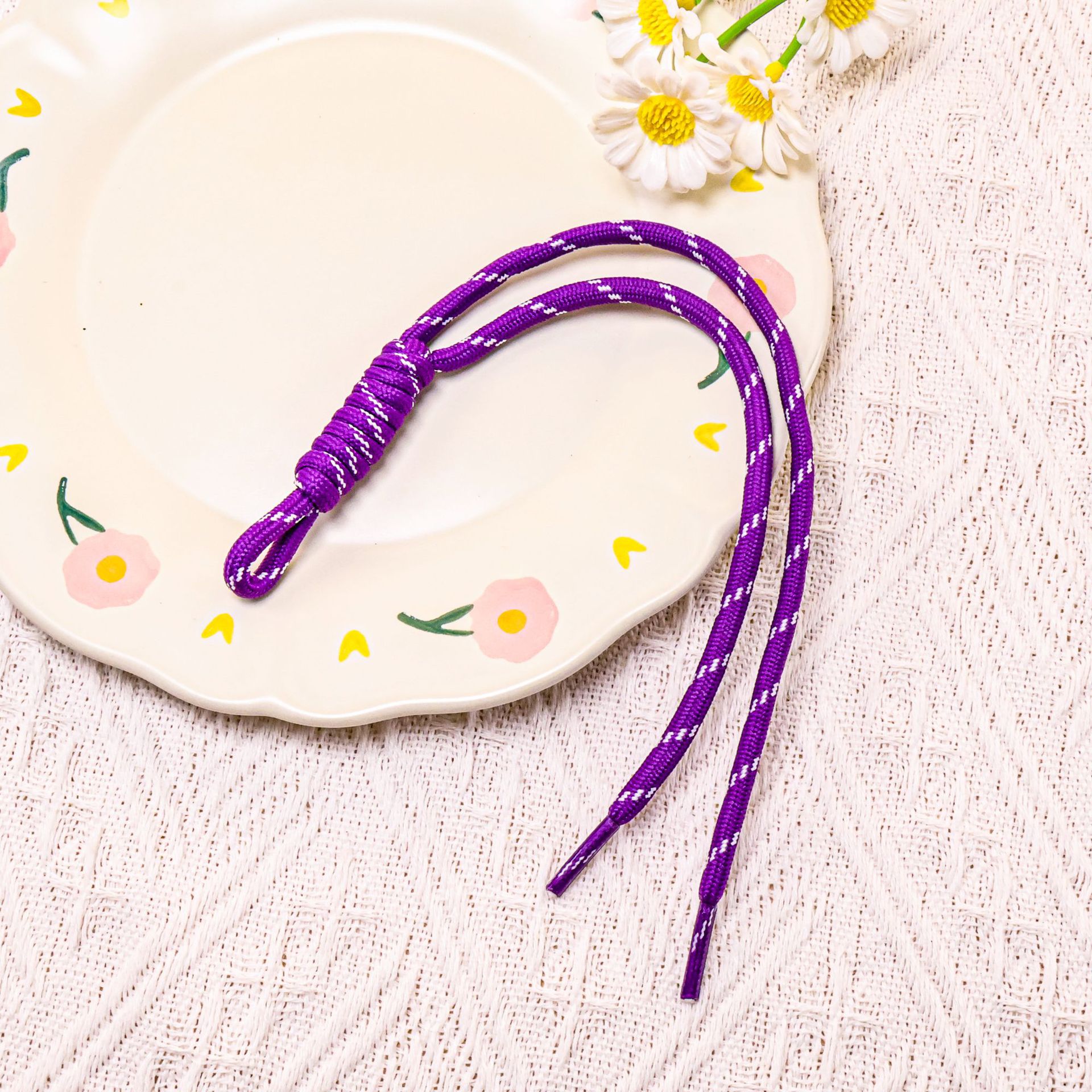 [Deep Purple] Colored lace double-strand cord