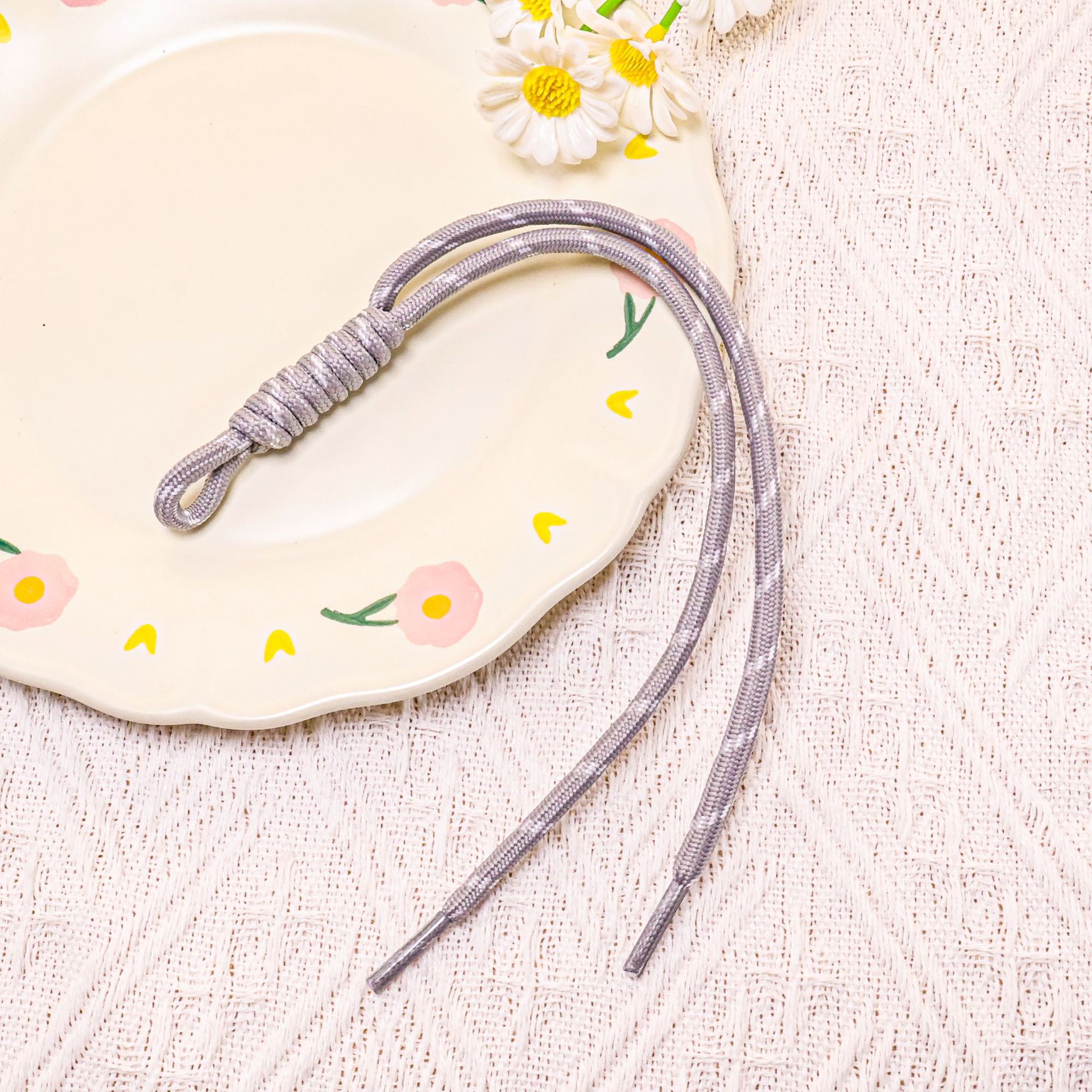 [Gray] Colored lace double-strand rope