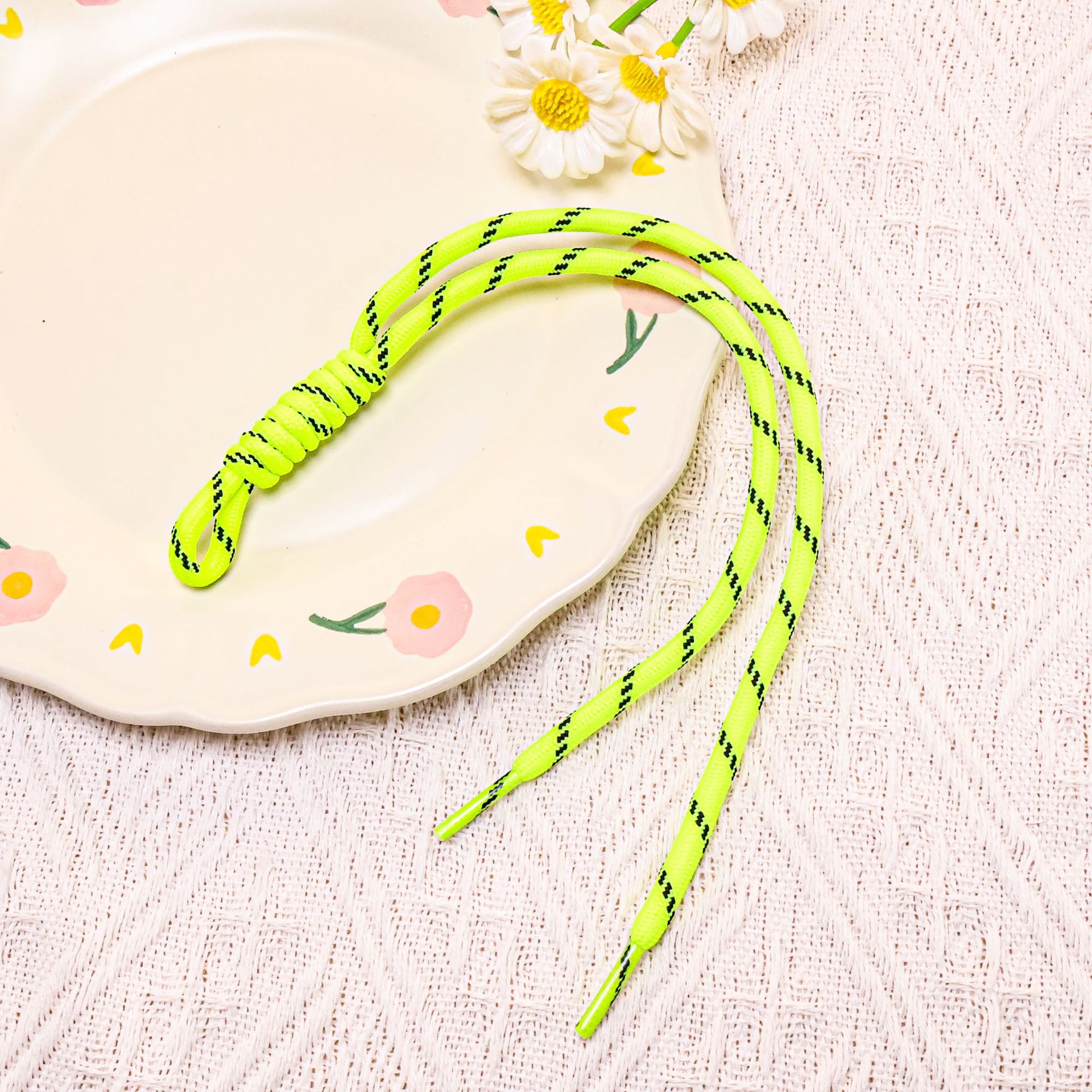 [Fluorescent Green] Colored Lace Double-Strand Cord