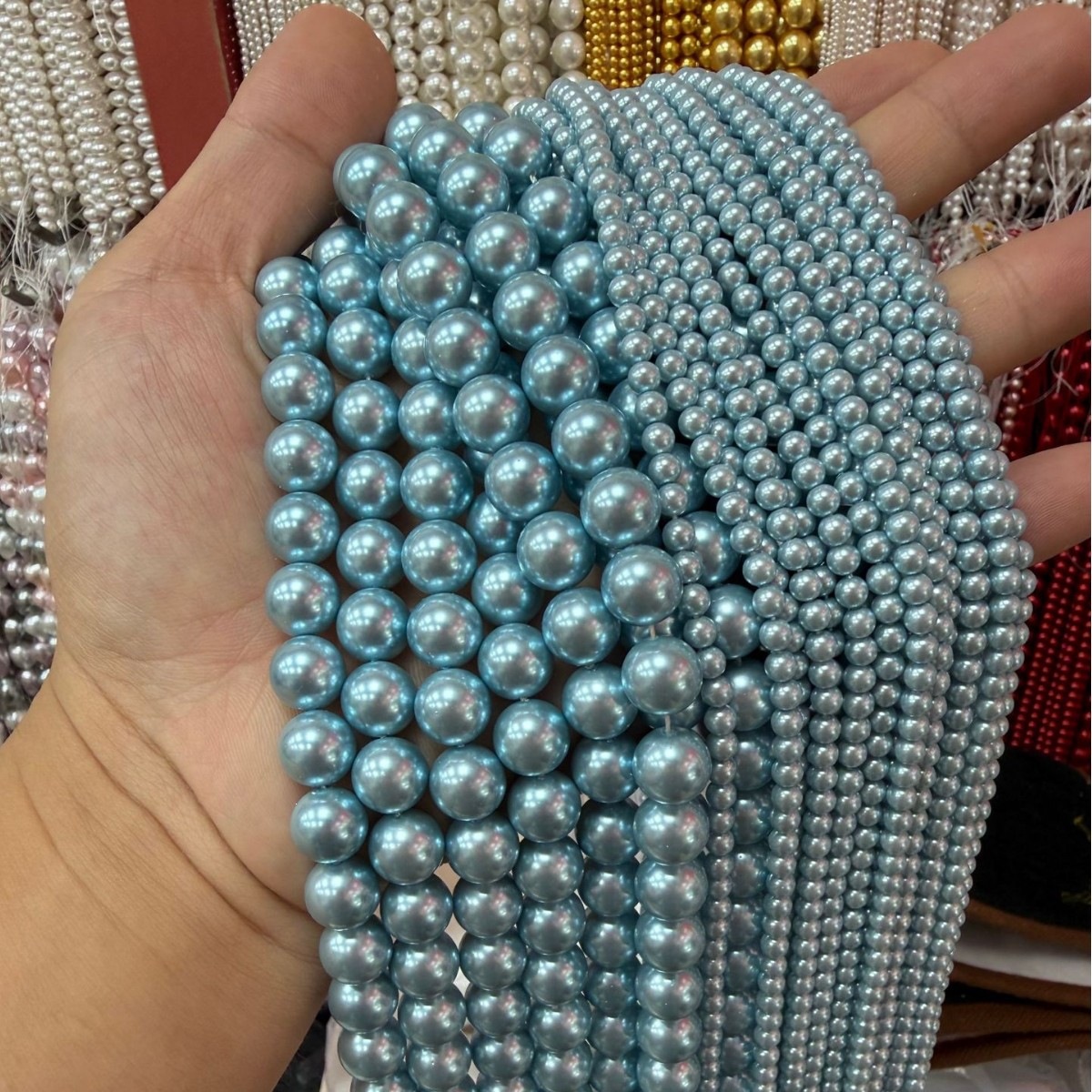 7A high-quality imitation Swarovski pearls (color 6)