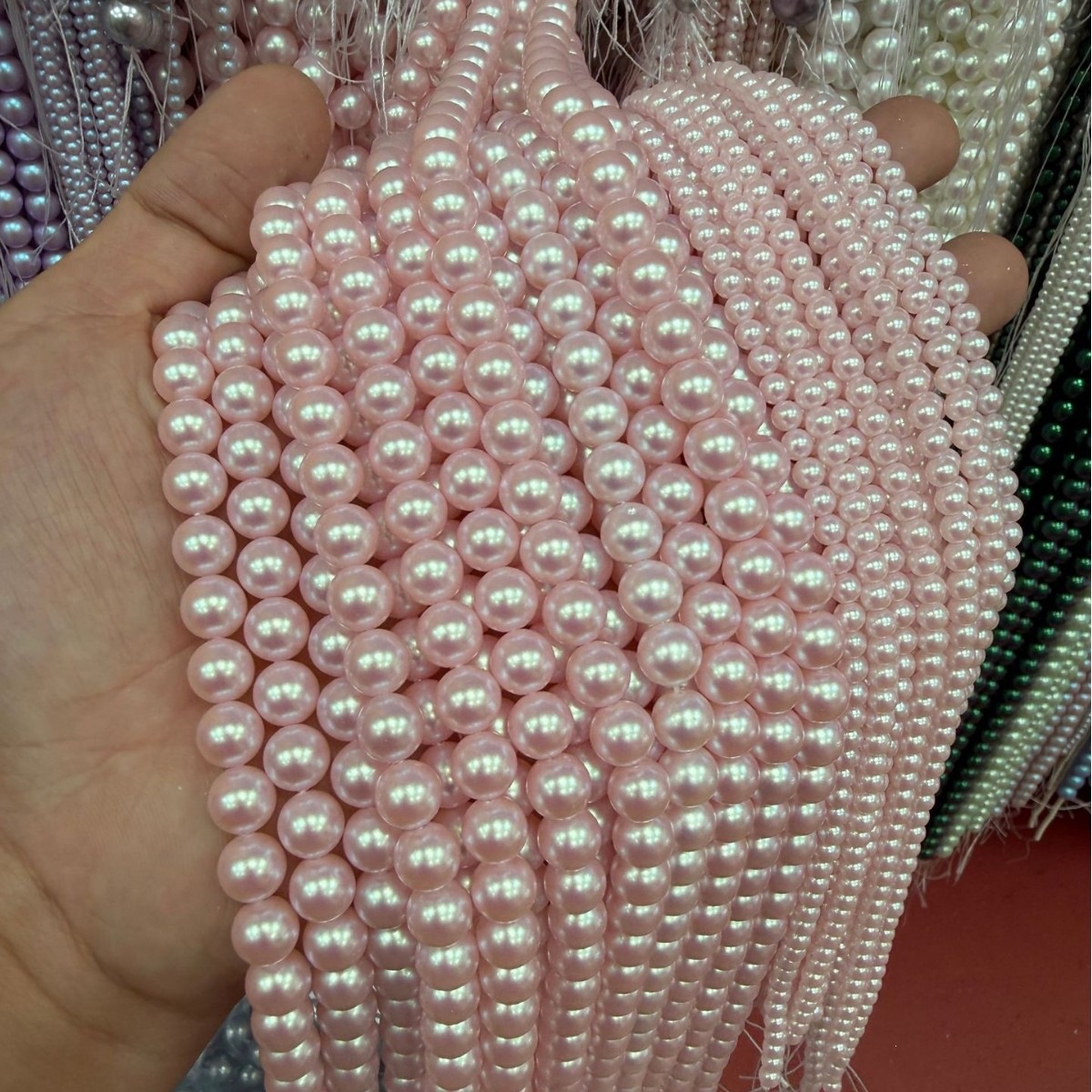 7A high-quality imitation Swarovski pearls (light pink)